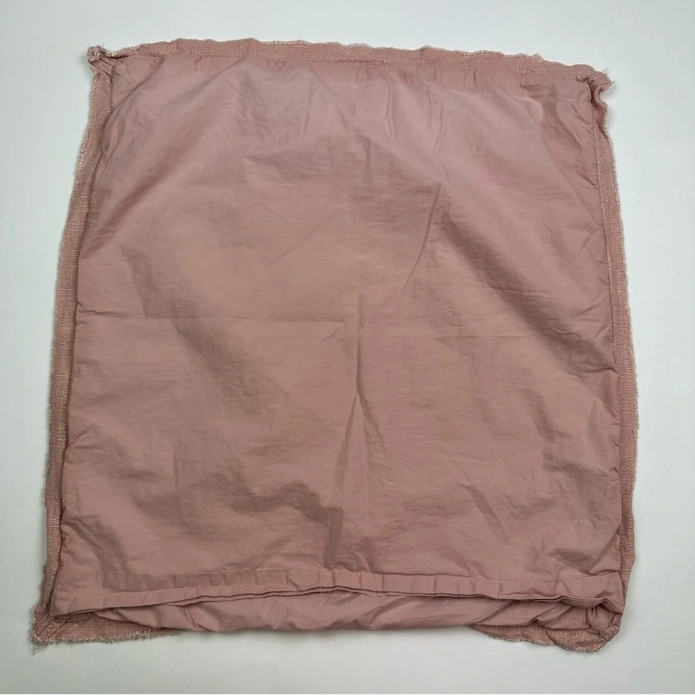 Anthropologie Dusty Pink Washed Linen Blend Euro Pillow Sham